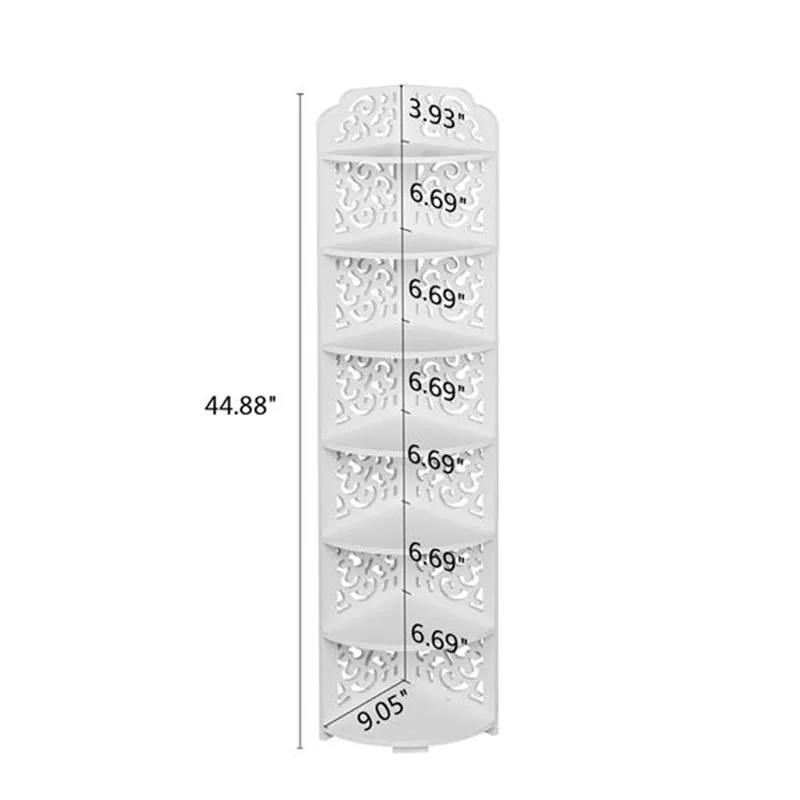 

Shelf 7-Tier Modular Cut-Out Quarter-Circle Wood-Plastic Composite Corner Shelf Storage Shelves Unit White[US-Stock]