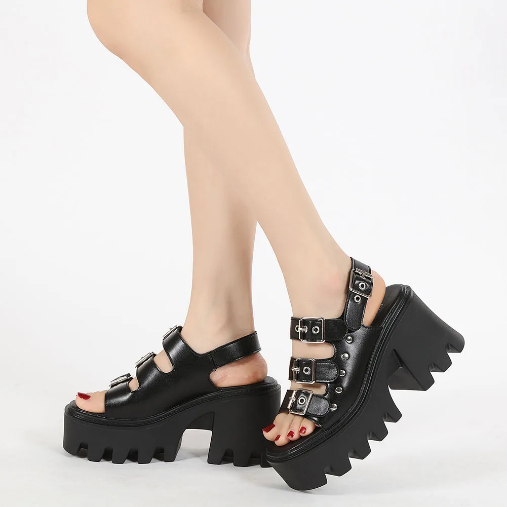 

Lapolaka Brand Design Square Heel Back Strap Buckle Sandals High Heel Platform 2021 Fashion Summer Casual Comfy Woman Shoes