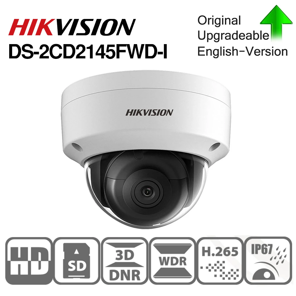 Предпродажа Hikvision DS-2CD2145FWD-I ИК купольная камера POE видео безопасности 4MP 30M IR IP67 IK10 H.265+ слот для карты SD 10 шт./лот