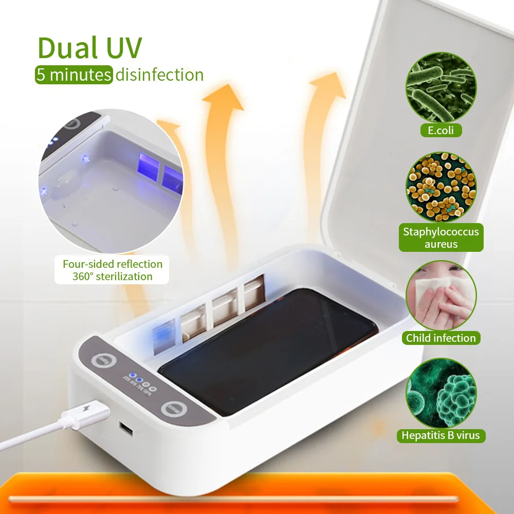 

99% Kill Germs UV Sterilizer Box For Mask Phone Keys Jewelry Disinfection Box For Nail Manicure Tweezers Mask Disinfect reuse