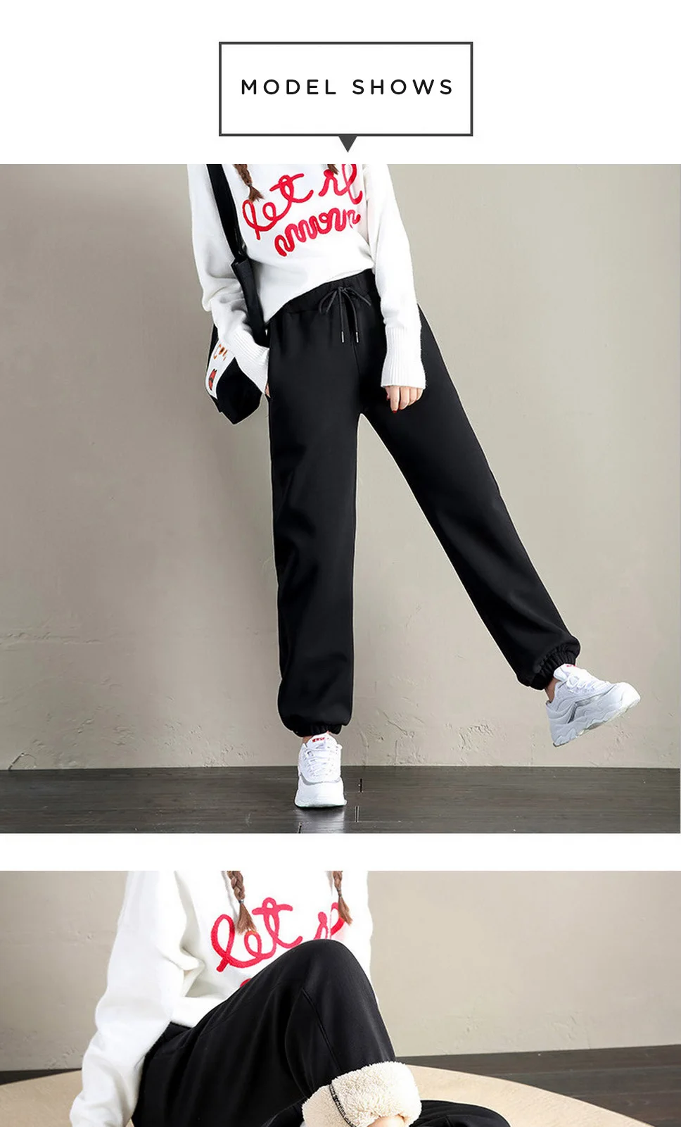 Women's Trousers Winter Thick Trousers Warm Velvet Sweatpants Plus Velvet Thick Casual Female Jogging Pants Loose Harem Pants