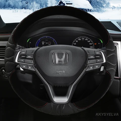 Зимний плюшевый чехол на руль автомобиля, Индивидуальный размер для Honda Civic CRV XRV ACCORD 2016 ~ 2021 10-го поколения, высокое качество