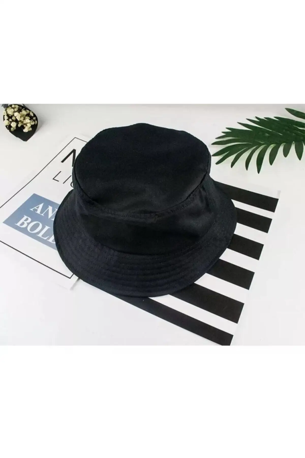

Flat Black Bucket Hat Fisherman Hat Bucket Hat