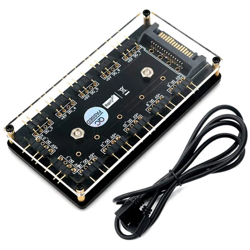 

12 способ 5V 3 Pin ARGB концентратор RGB светодиодный разветвитель с PMMA чехол и стоек для ASUS/MSI 5V 3Pin светодиодный контроллер