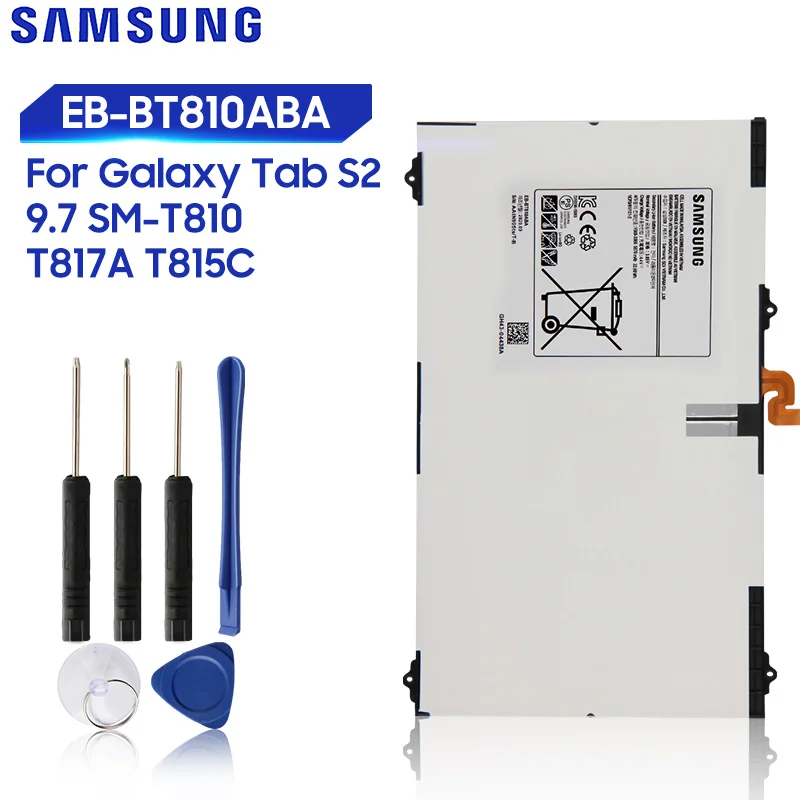 Оригинальная сменная батарея Samsung для Galaxy Tab S2 9 7 T815C T813 T815 T819C стандартная - Фото №1