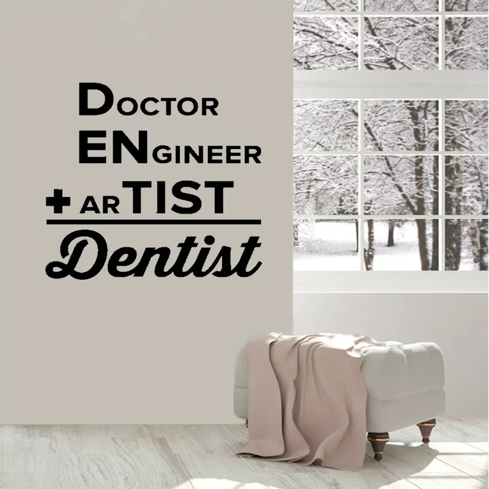 

Dentist Doctor Engineer Artist Wall Art Decals Clinic Dentist Vinyl Sticker Dental Clinic Office Wall Window Door Art DW13134