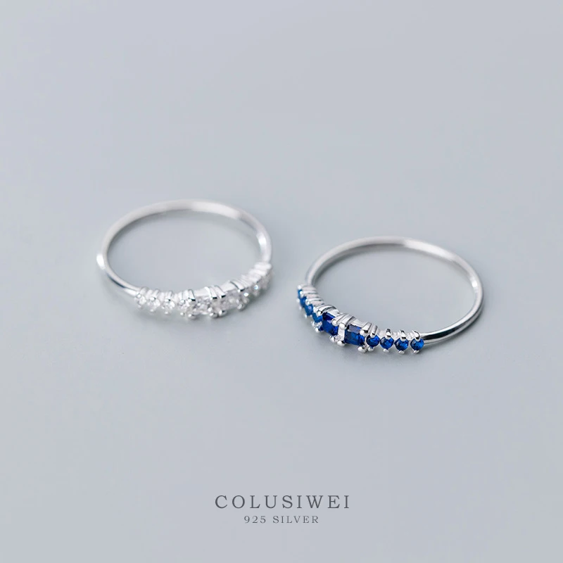 Colusiwei квадратные геометрические штабелируемые перстни для женщин прозрачный