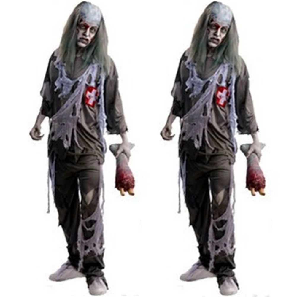 Adults Halloween Complete Zombie+Mask Fancy Dress Horror Costume Mens Cosplay Outfits Party Mens Fancy Dress Costume
