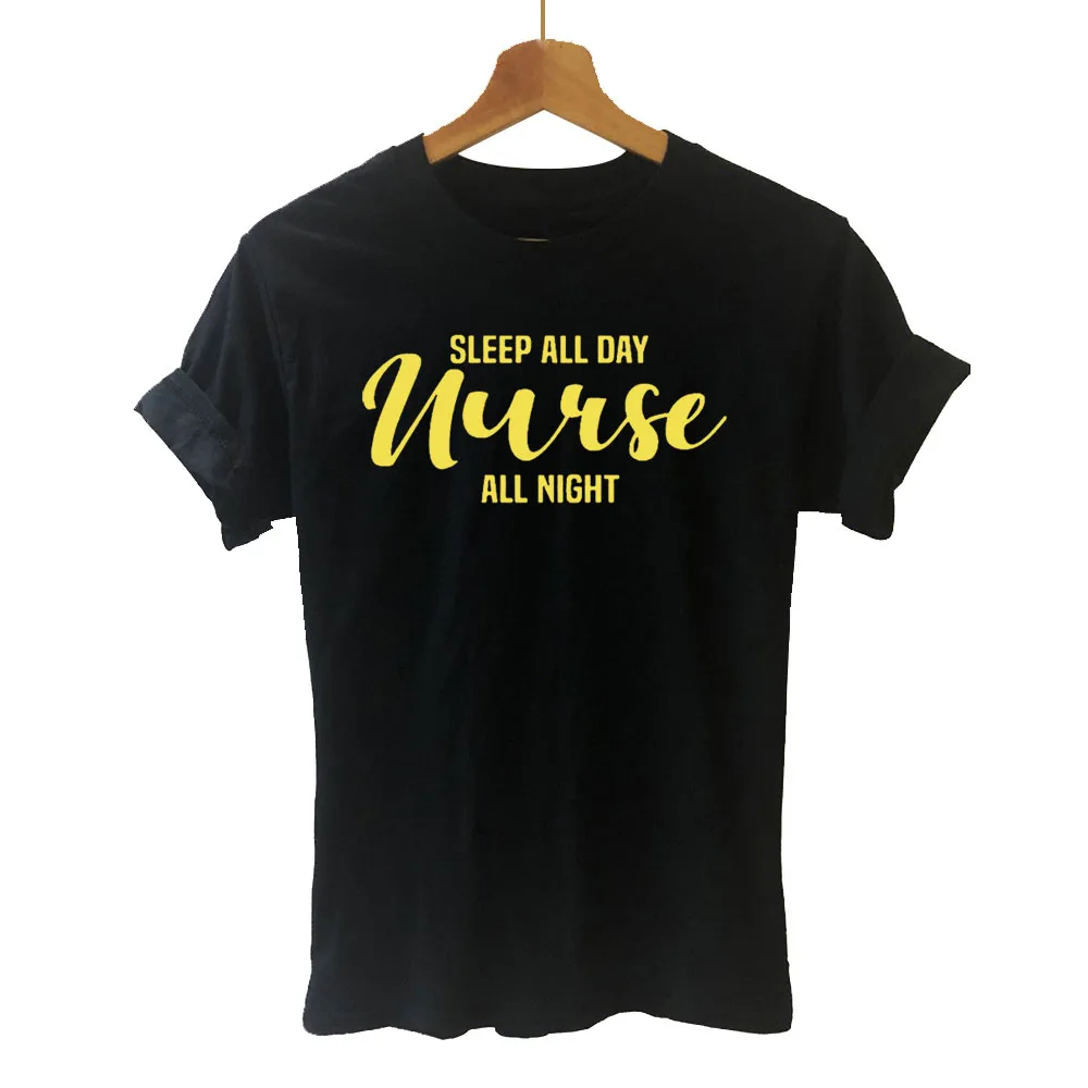 

Футболка женская с круглым вырезом, смешной хлопковый топ с коротким рукавом для сна на весь день, для медсестры, для любой вечеринки, на лет...
