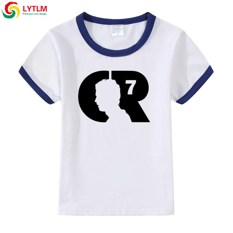 LYTLM Cristiano Ronaldo/футболки для мальчиков-подростков детские топы для девочек, Camiseta, рубашки для девочек детская футболка для девочек, детская одежда - Color: DXZB LYCRA Blue