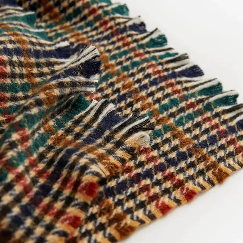 2020 европейский и американский плед Печать зеленый шарф для женщин осень зима