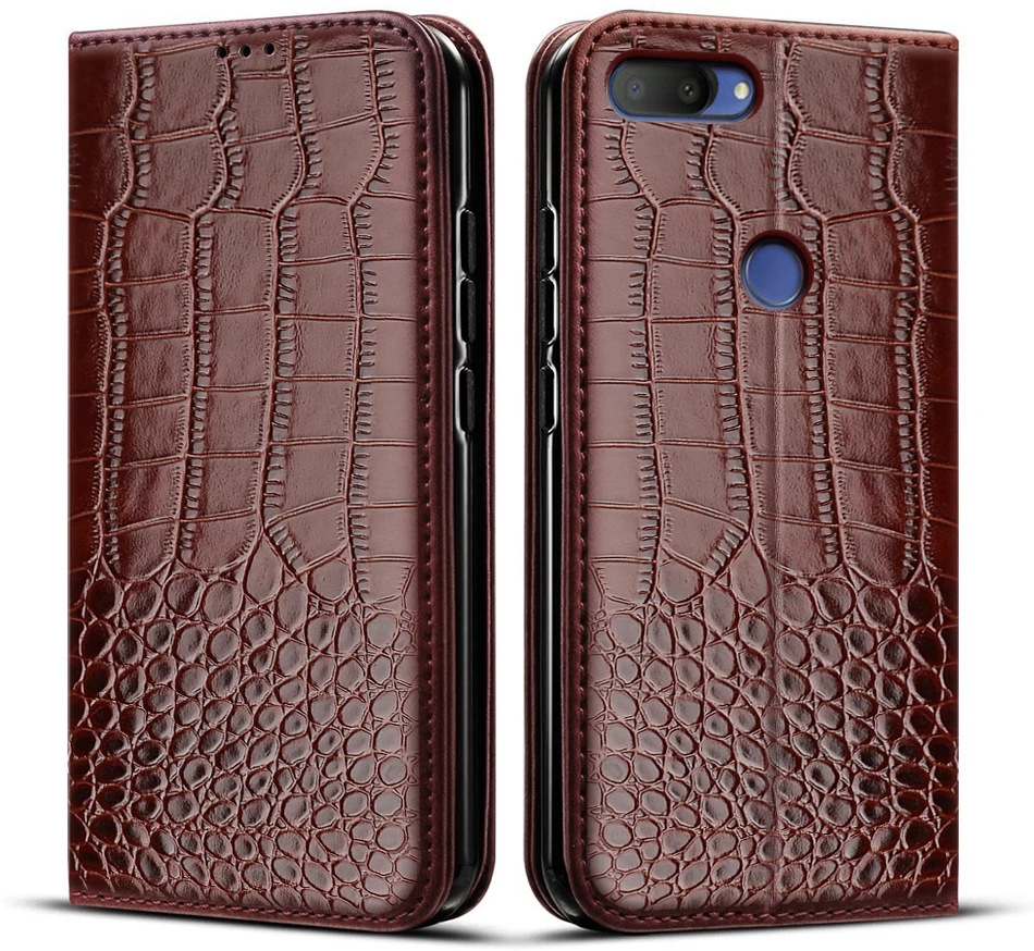 Чехол-книжка для Alcatel 1S 2019 кожаный чехол с текстурой крокодиловой кожи держатель