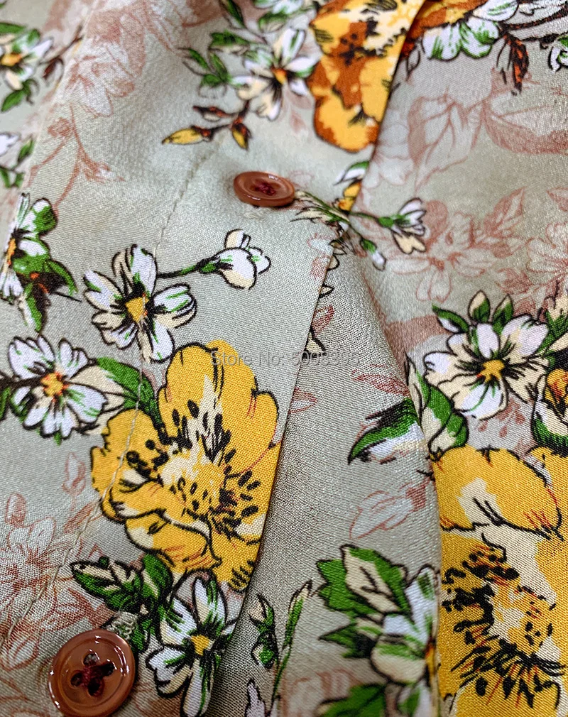 Шелковый цветочный принт комплект из 2 предметов шелковая блузка с длинными