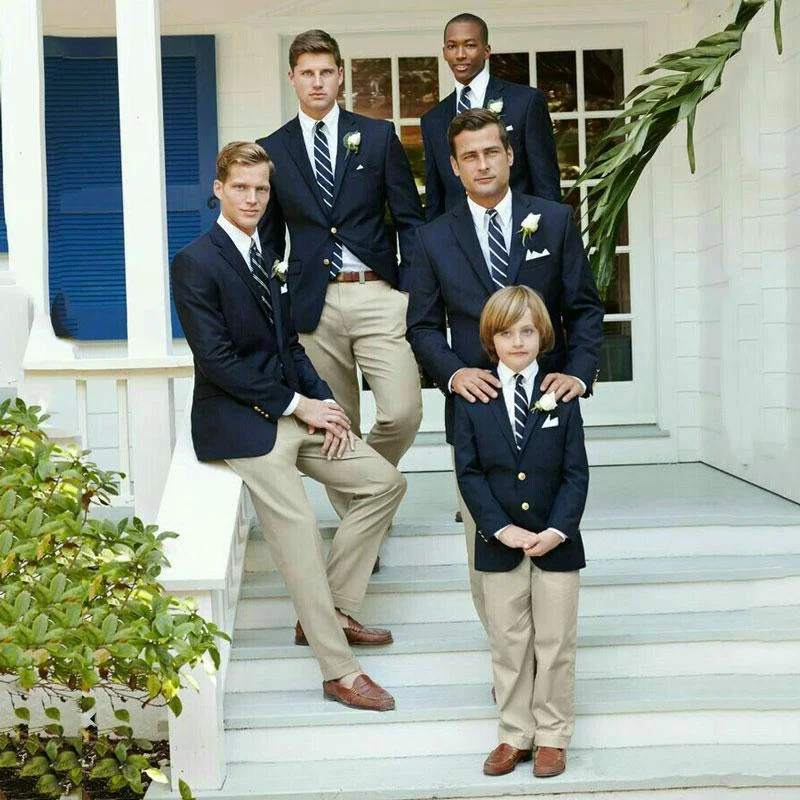 Новинка смокинги для жениха темно синий плащ брюки хаки мужские костюмы свадьбы