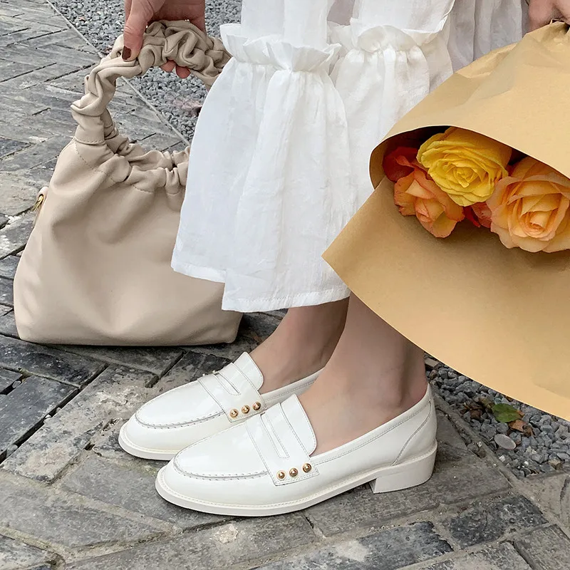 

2020 Patent Leather Penny Loafers Women Oxfords Shoe Woman Flats Ladies Casual Shoes Creepers for Spring Autumn Zapatos de Mujer