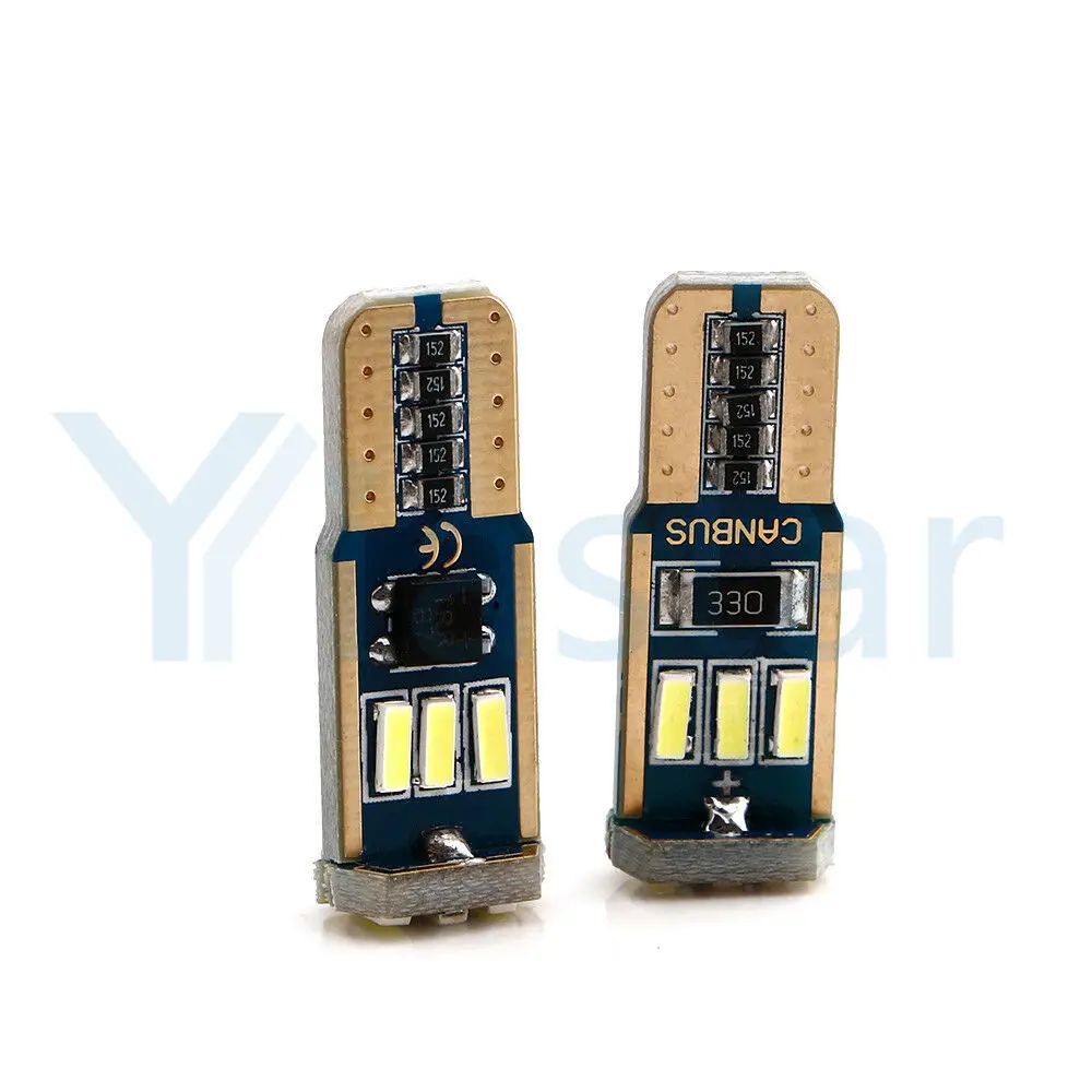 Лампы Yiastar 50/200x T10 W5W светодиод Шина CAN свет без ошибок 4014 9smd белые 12 В автомобильные