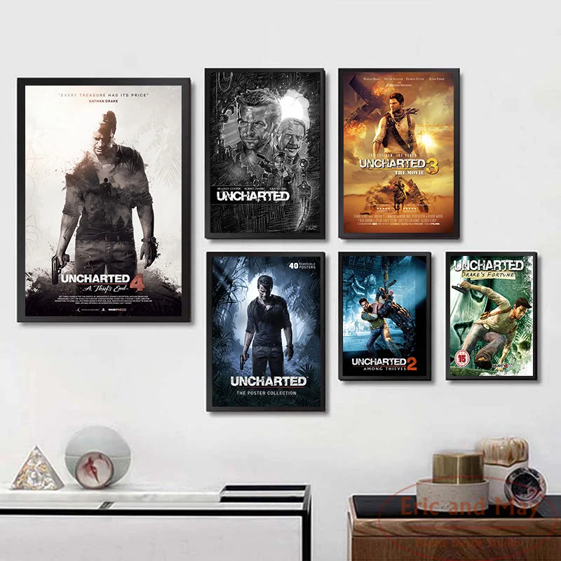 

Poster And Print Uncharted 1 2 3 4 Movie Game Wall Art Canvas Pictures Painting New Nordic Wall Decorations Living Room Affiche