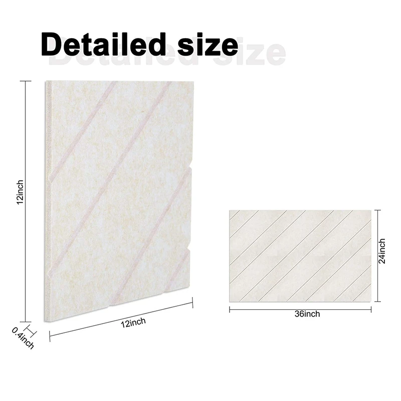 

12 Pack 3D Acoustic Panels,12X12X0.4 Inch Line Soundproof Padding Decorative Wall Tiles, for Acoustic Treatment Studio