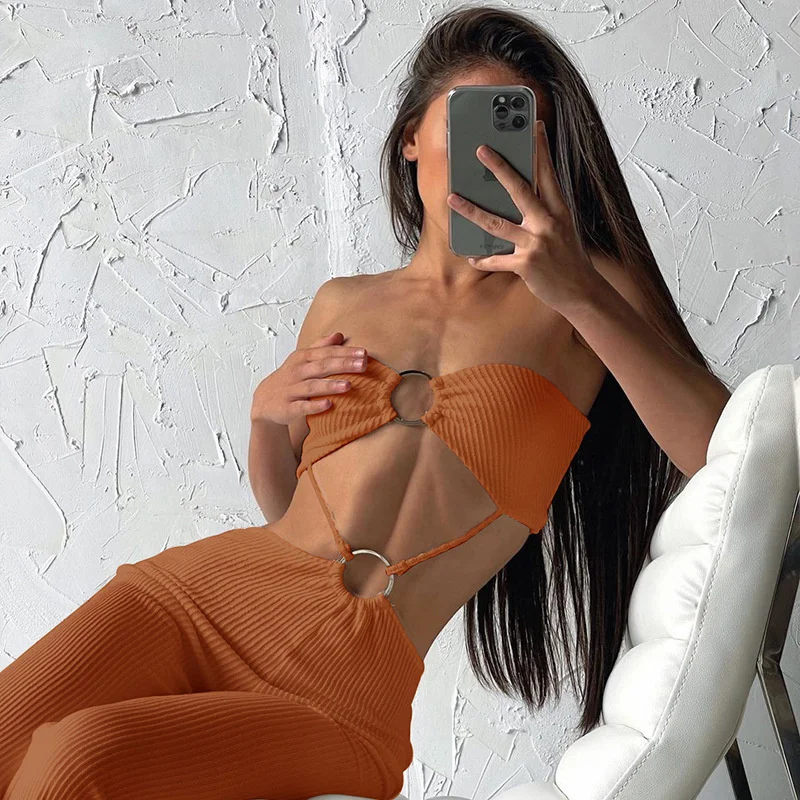 Avrilyaan летний белый вязаный полосатый комплект из двух предметов пикантный топ с