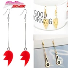 Серьги для косплея JoJos, аниме ювелирные изделия, Rohan Kishibe, перо на молнии, Пьер полнарефф, серьги-капли с разбитым сердцем