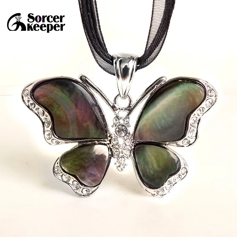 Модная подвеска в виде бабочки из натуральной ракушки для женщин и мужчин