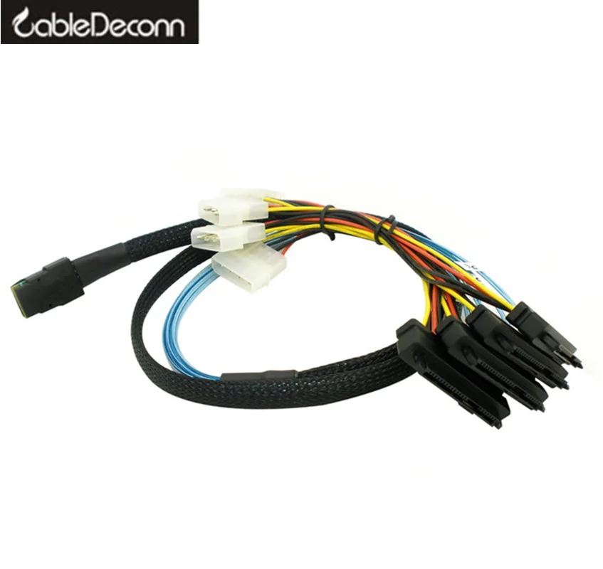 Кабели sas sata для HDD карта отображения сервера MINI SAS 4i SFF 8087 36Pin To 4 29Pin Sff 8482 + 4pin кабель