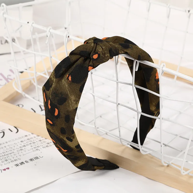 

Sexy Vintage Headband Leopard Wide-band Polka Dot Hairbands Hair Accessories Bow Knotted Headband for Wash Face Makeup Headwear
