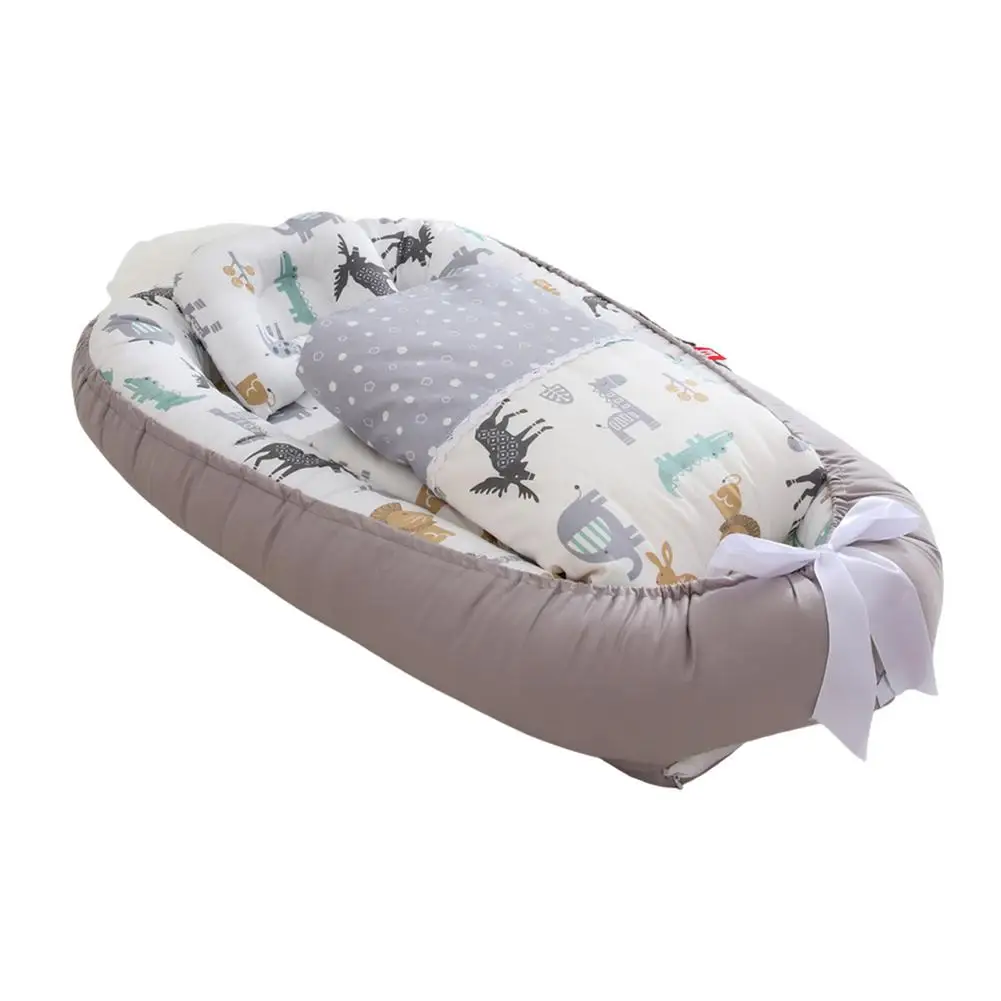 Travel Baby Lounger Portable Baby Nest Sleeping Bed With Pillow & Quilt Soft Warm Infant Bedding Set Mini Crib For Autumn Winter