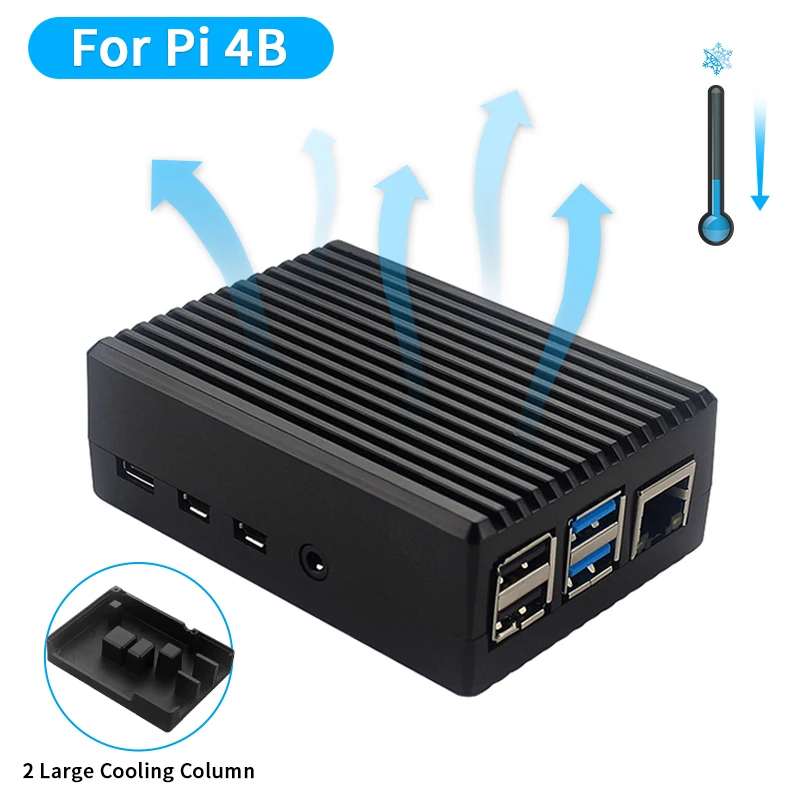 Raspberry Pi 4 Model B Aluminum Alloy Case Metal Enclosure Passive Cooling Shell Heat Dissipation Box for 4B | Компьютеры и офис