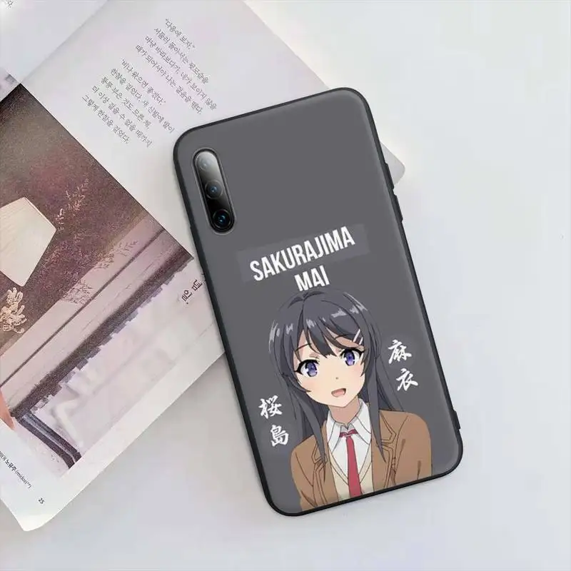 Sakurajima Mai аниме черный матовый Телефон для Honor 7A Pro 7C 10i 8A 8X 8S 8 9 10 20 Lite | Мобильные