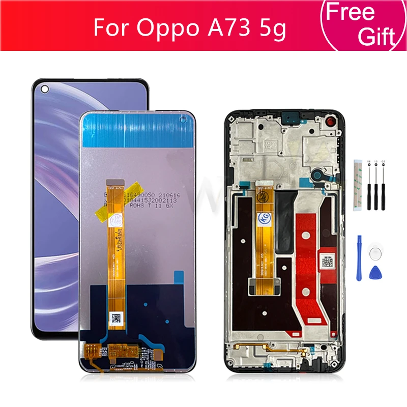 

Для Oppo A73 5g LCD дисплей с рамкой CPH2161 запасные части для ремонта 6,5"