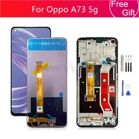 for oppo a73 5g lcd display touch screen digitizer assembly with frame cph2161 replacement repair parts 6 5