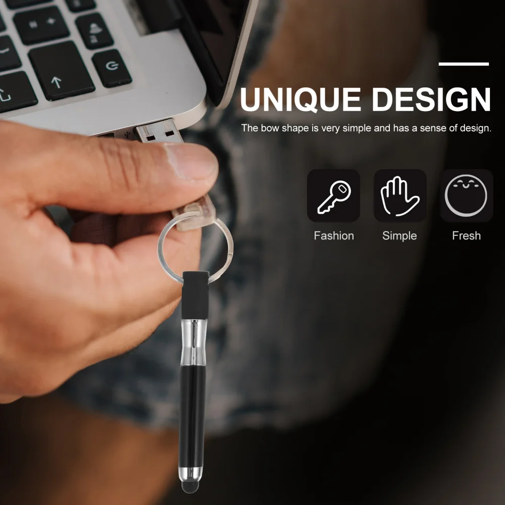 

4pcs Capacitive Stylus Key Rings Touch Screen Ballpoint Pens Key Chains