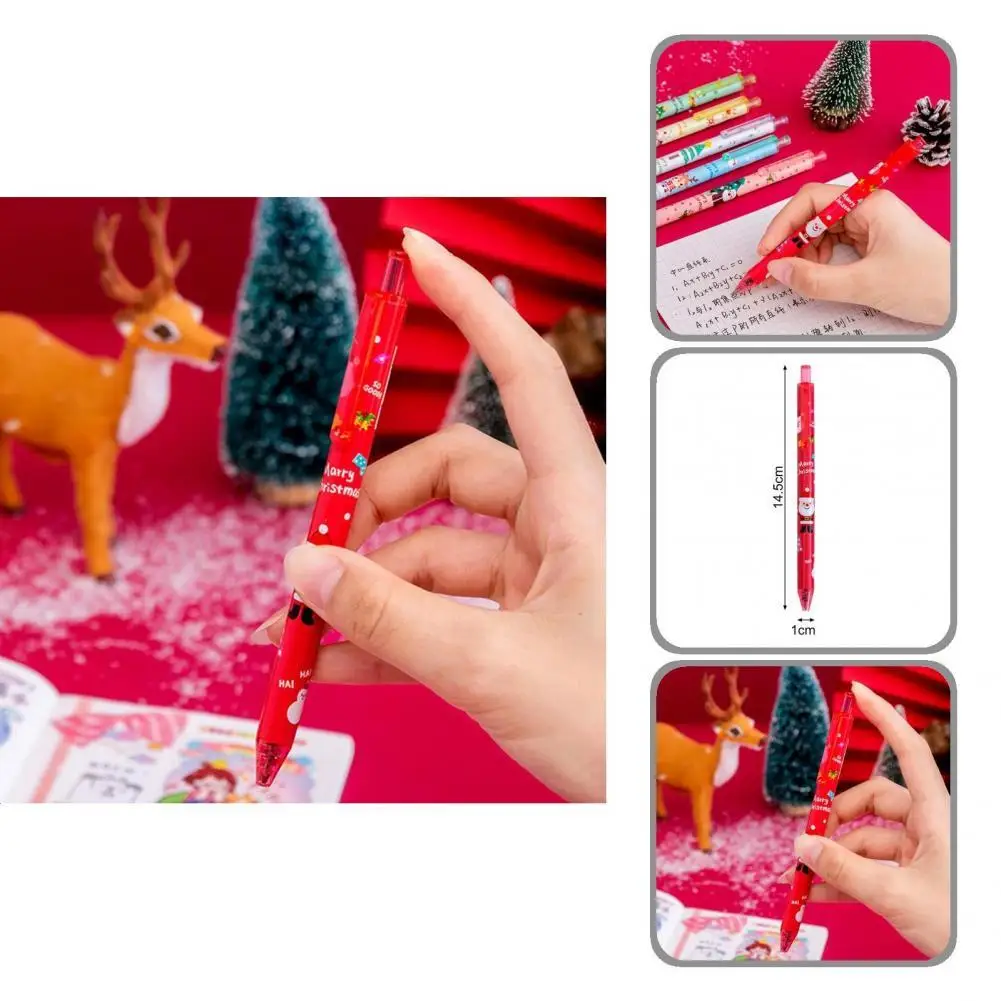 

6 шт., легкая ручка для письма в рождественском стиле
