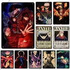 Жестяной винтажный аниме плакат juютсу Kaisen, металлический постер, красочное искусство стены, Ретро Декор для дома, бара, кафе, гостиной