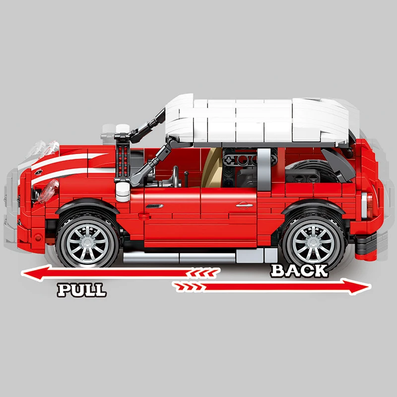 2021 Новый создатель Mini Cooper Жук оттягиваемая назад машина строительные блоки для