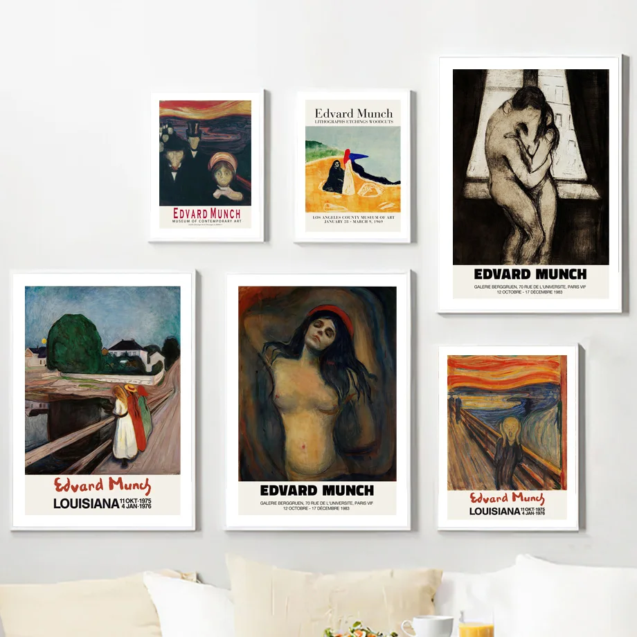 Картина на холсте с изображением обнаженного поцелуя Edvard Munch постеры и принты в