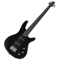 4 string electric bass guitar 43 inch high gloss bass guitar black with solid okoume wood body frets model and fretless model