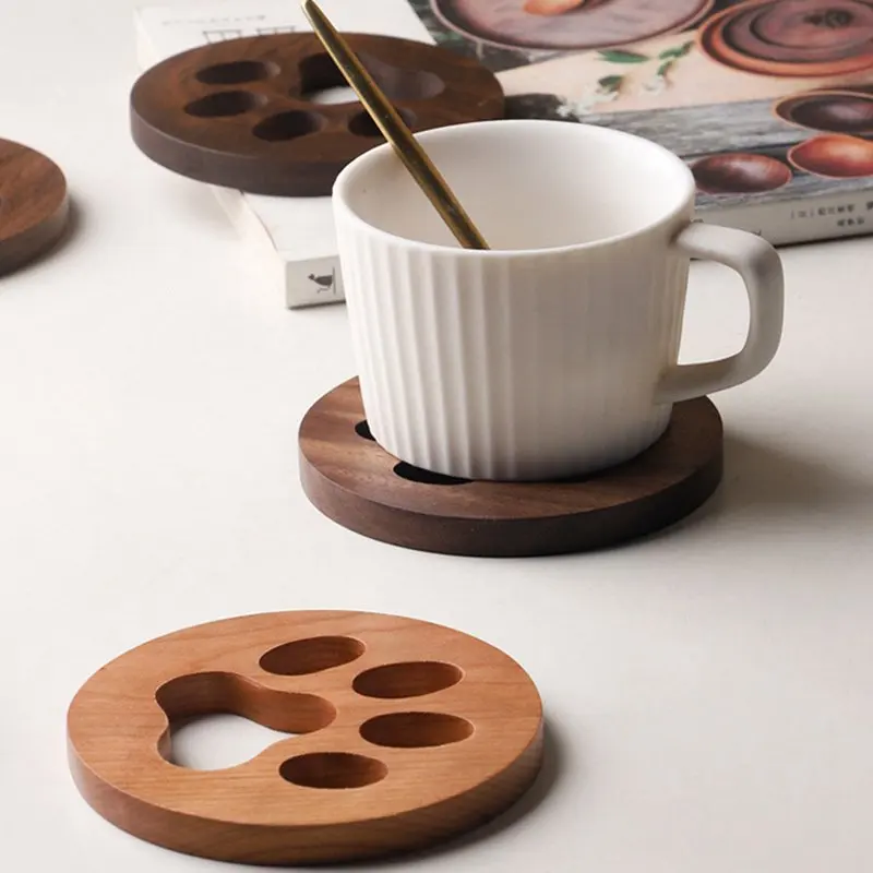 Круглые подставки из массива дерева термостойкий Коврик для напитков