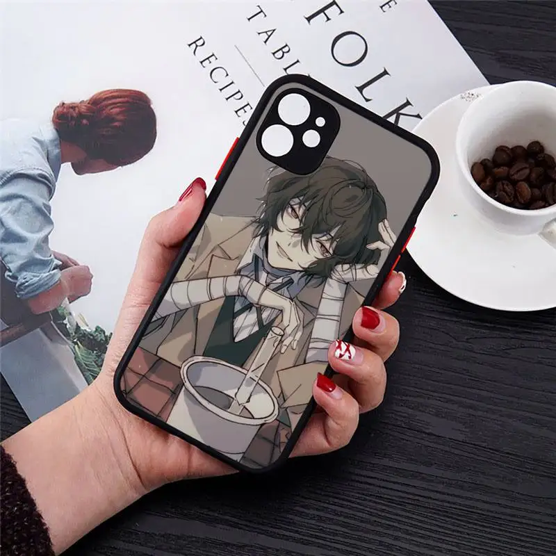 

bungou stray Japan anime luxury Phone Cases shell matte transparent For iphone 7 8 11 12 plus mini x xs xr pro max cover