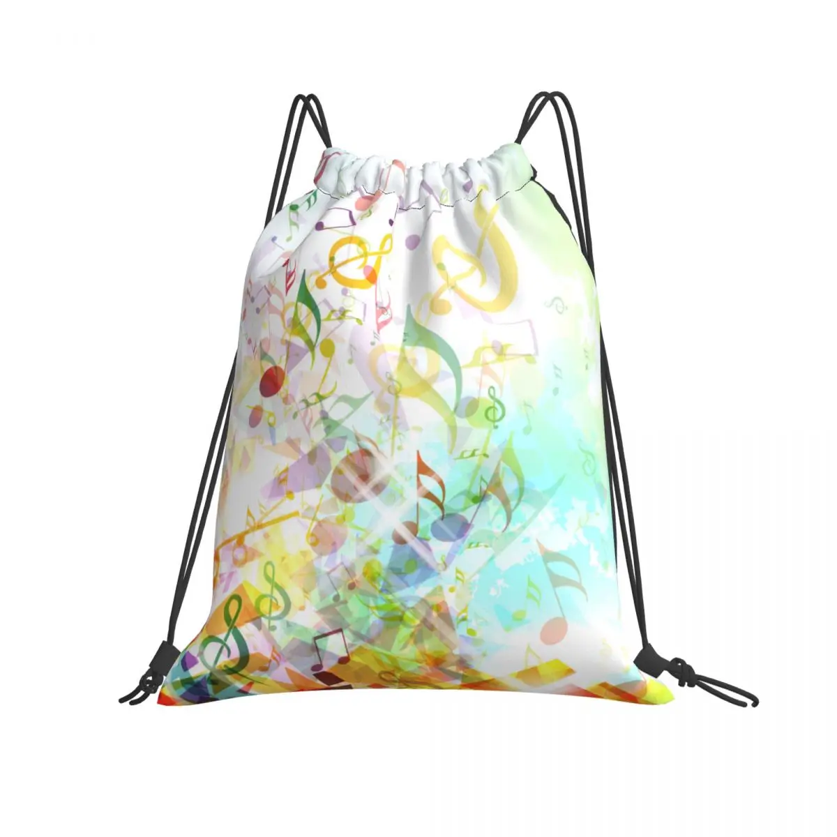 

Складной рюкзак-веревка для тренажерного зала для улицы Абстрактная Музыка ноты фон для бега путешествий школы Экологичная сумка для покуп...