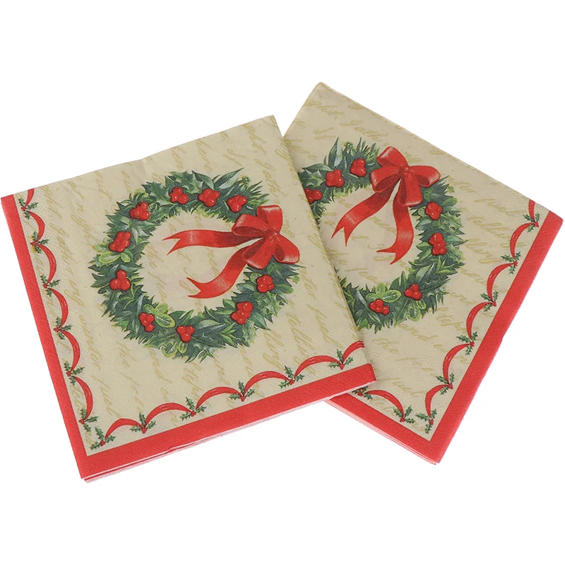 

20PCS/set Napkins Serviettes Hand Paper for Christmas Baby Shower Birthday Decor Disposable Garland Printed Graphic Tissues
