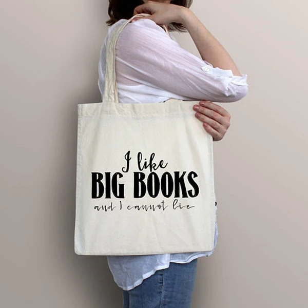 Большая сумка из плотной ткани большие книги и я не могу ли лозунг забавные
