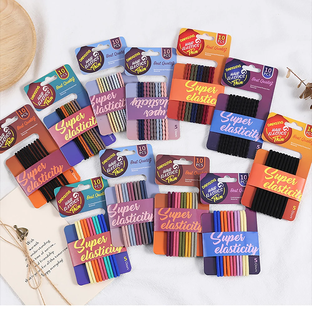 Модные эластичные повязки для волос карамельных цветов детей 10 шт. резинки