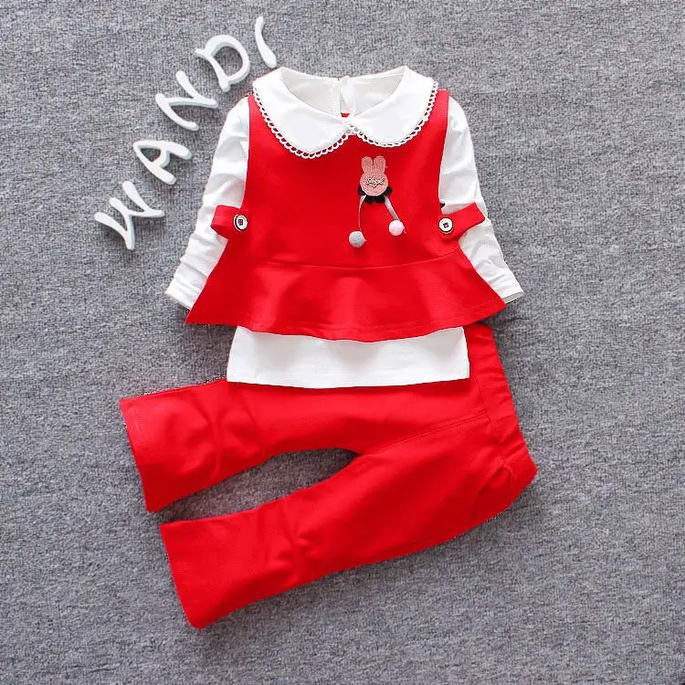 Комплекты одежды для девочек BibiCola футболка маленьких на весну и осень топ + штаны