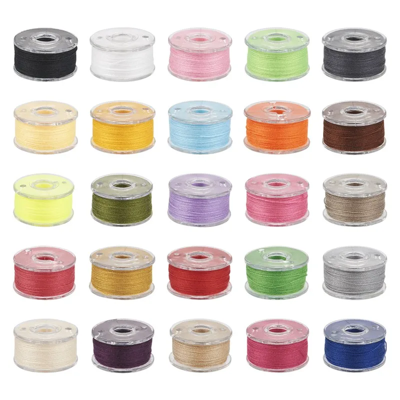 

Pandahall Mixed Color 0.1mm Nylon Thread with Plastic Spools for Sewing ; 25rolls/box