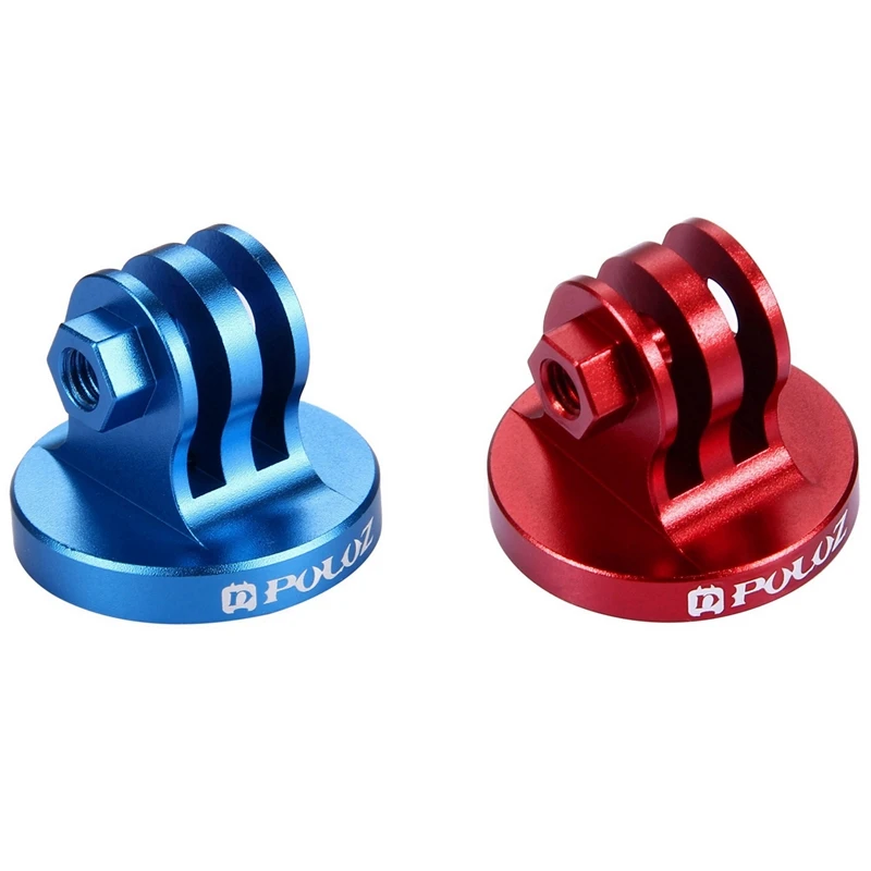 

2X PULUZ For Go Pro Camcorder Tripod Mount Adapter For Gopro HERO5 4 Session 4 3+3 2 1, Xiaomi Yi, SJ4000(Blue&Red)