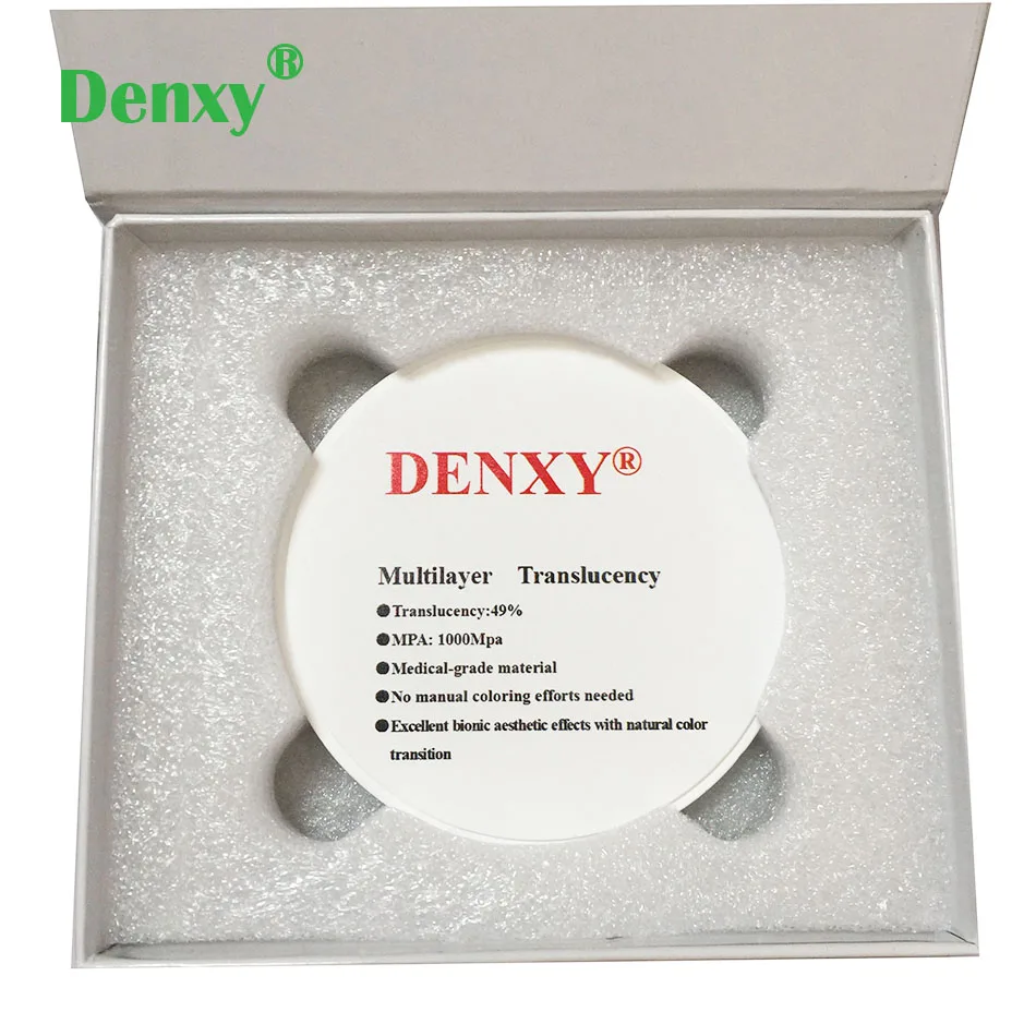 Denxy 1 pc Multilayer uni-translucency Dental Zirconia Blocks 98*10-30mm Dental Wieland System High quality  for Making tooth