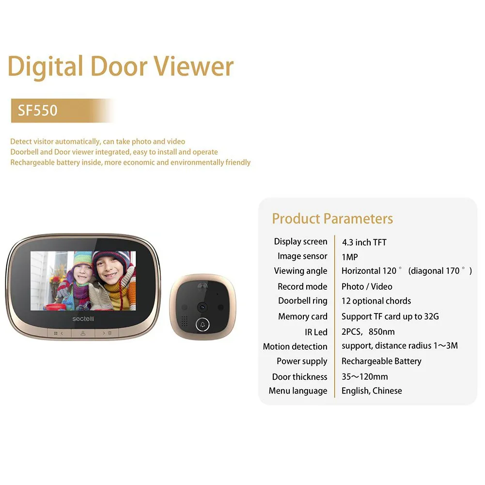 Cat Eye Door Bells SF550 Doorbell Camera Security Videos Smart Door Phone Alarm for Household Bedroo enlarge