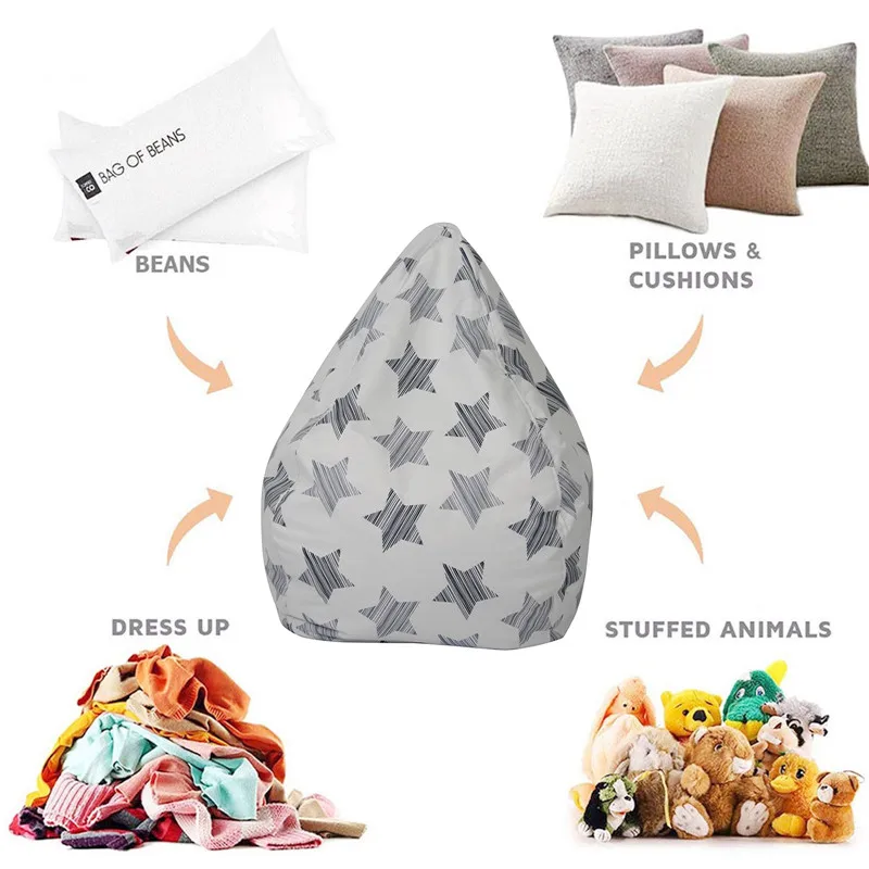 Чехол-мешок без наполнителя с милым принтом для шезлонга уютный чехол-мешок